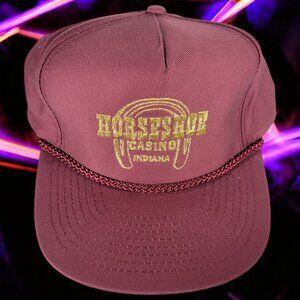 Vintage Binions Horseshoe Mens Hat Cap Snapback White Trucker Casino USA‎ Made